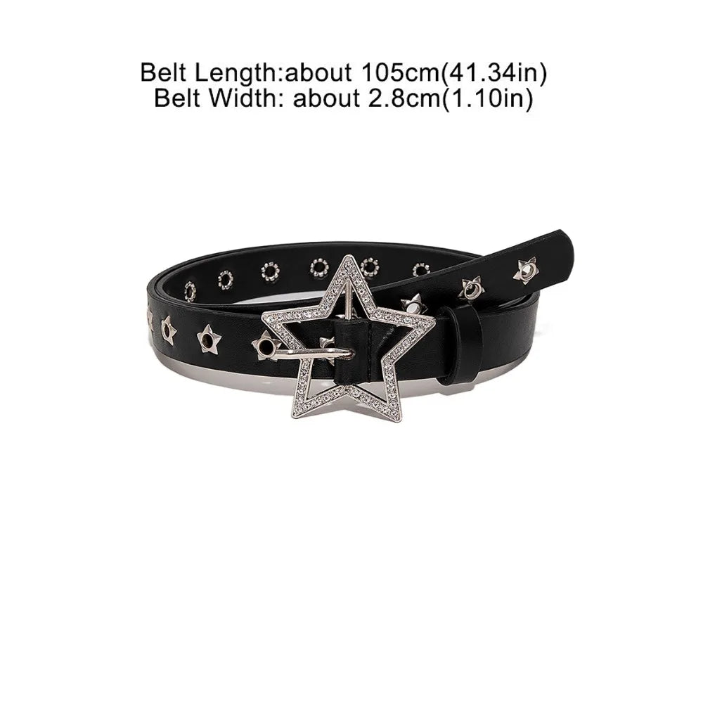 Fashion Casual Skull Belt Punk Versatile Gothic Leather Belt Adjustable Snap on Waist Belt Unisex