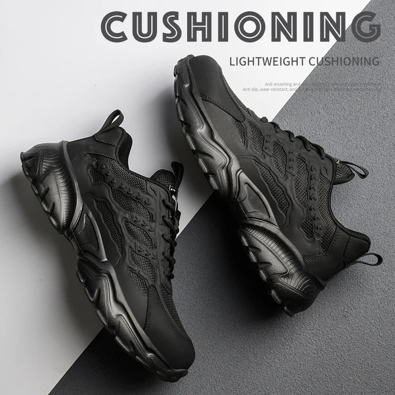Work Safety Shoes for Men Lightweight Protective Work Sneakers Lightweight Men Shoes Breathable Shoes Anti-Puncture Work Shoe