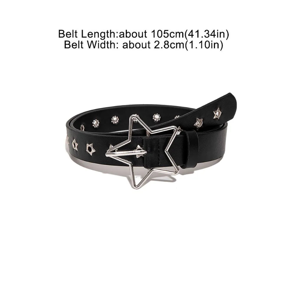 Fashion Casual Skull Belt Punk Versatile Gothic Leather Belt Adjustable Snap on Waist Belt Unisex