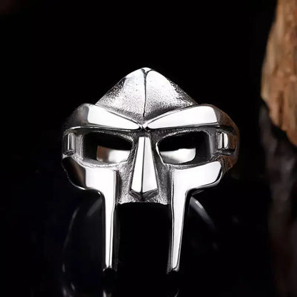 Fashion Hip-hop Rap MF DOOM  Mask Stainless Steel Ring Men's Gladiator Punk Jewelry Stainless Steel Men's Accessories Ring