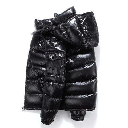 New Glossy Down Jackets Short Winter Hooded