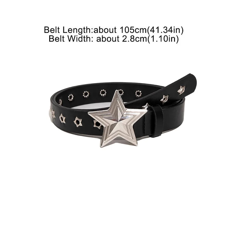 Fashion Casual Skull Belt Punk Versatile Gothic Leather Belt Adjustable Snap on Waist Belt Unisex