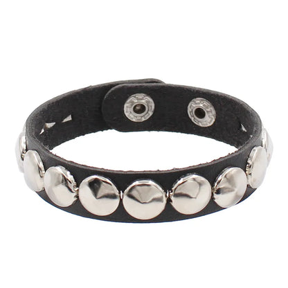 80s Leather Punk Bracelet for Men Women Wristband Goth Punk Rock Bracelet Cuff Bangle Unisex for Halloween Party Favors Accessor