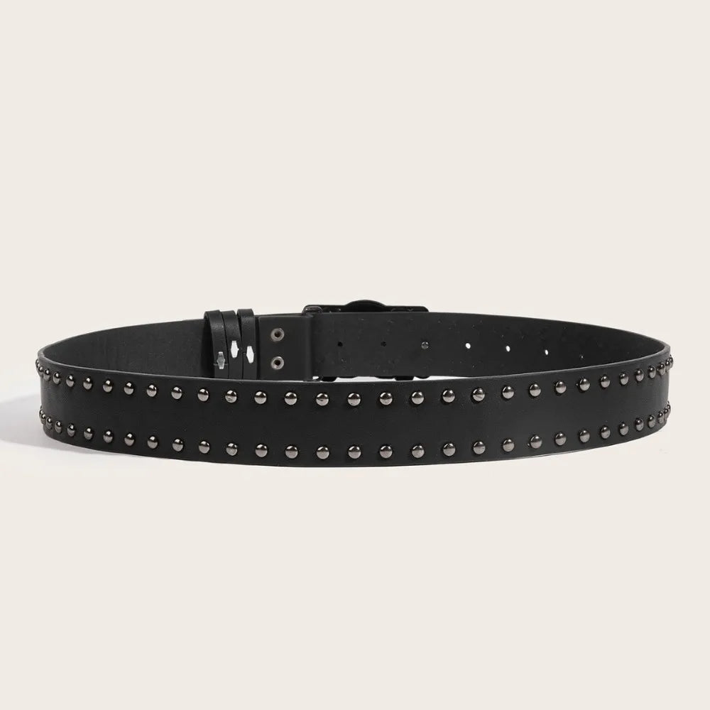 Fashion Casual Skull Belt Punk Versatile Gothic Leather Belt Adjustable Snap on Waist Belt Unisex