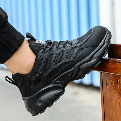 Work Safety Shoes for Men Lightweight Protective Work Sneakers Lightweight Men Shoes Breathable Shoes Anti-Puncture Work Shoe