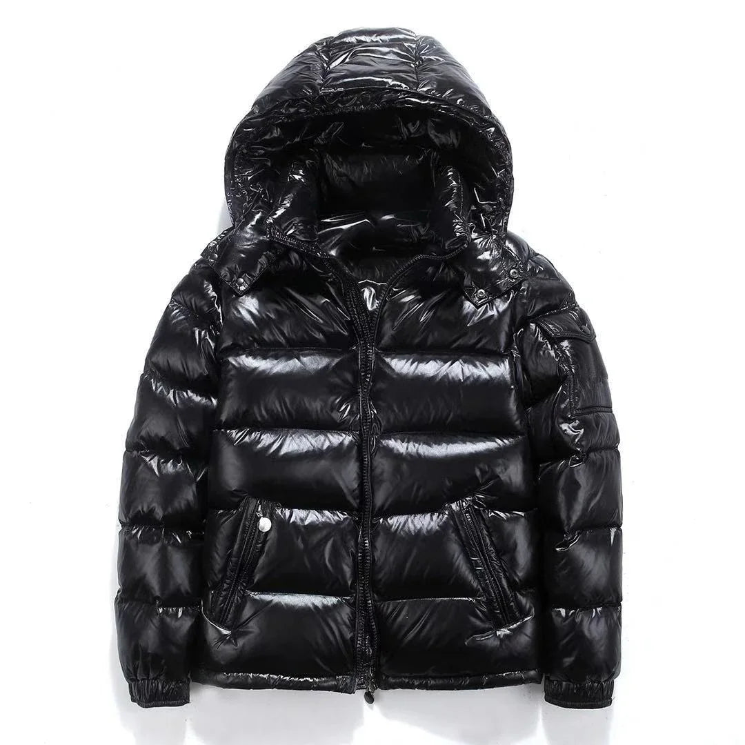 New Glossy Down Jackets Short Winter Hooded