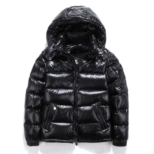 New Glossy Down Jackets Short Winter Hooded