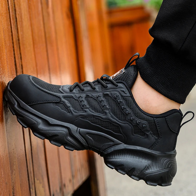 Work Safety Shoes for Men Lightweight Protective Work Sneakers Lightweight Men Shoes Breathable Shoes Anti-Puncture Work Shoe