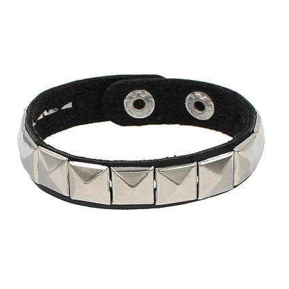 80s Leather Punk Bracelet for Men Women Wristband Goth Punk Rock Bracelet Cuff Bangle Unisex for Halloween Party Favors Accessor