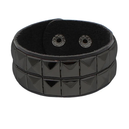 80s Leather Punk Bracelet for Men Women Wristband Goth Punk Rock Bracelet Cuff Bangle Unisex for Halloween Party Favors Accessor
