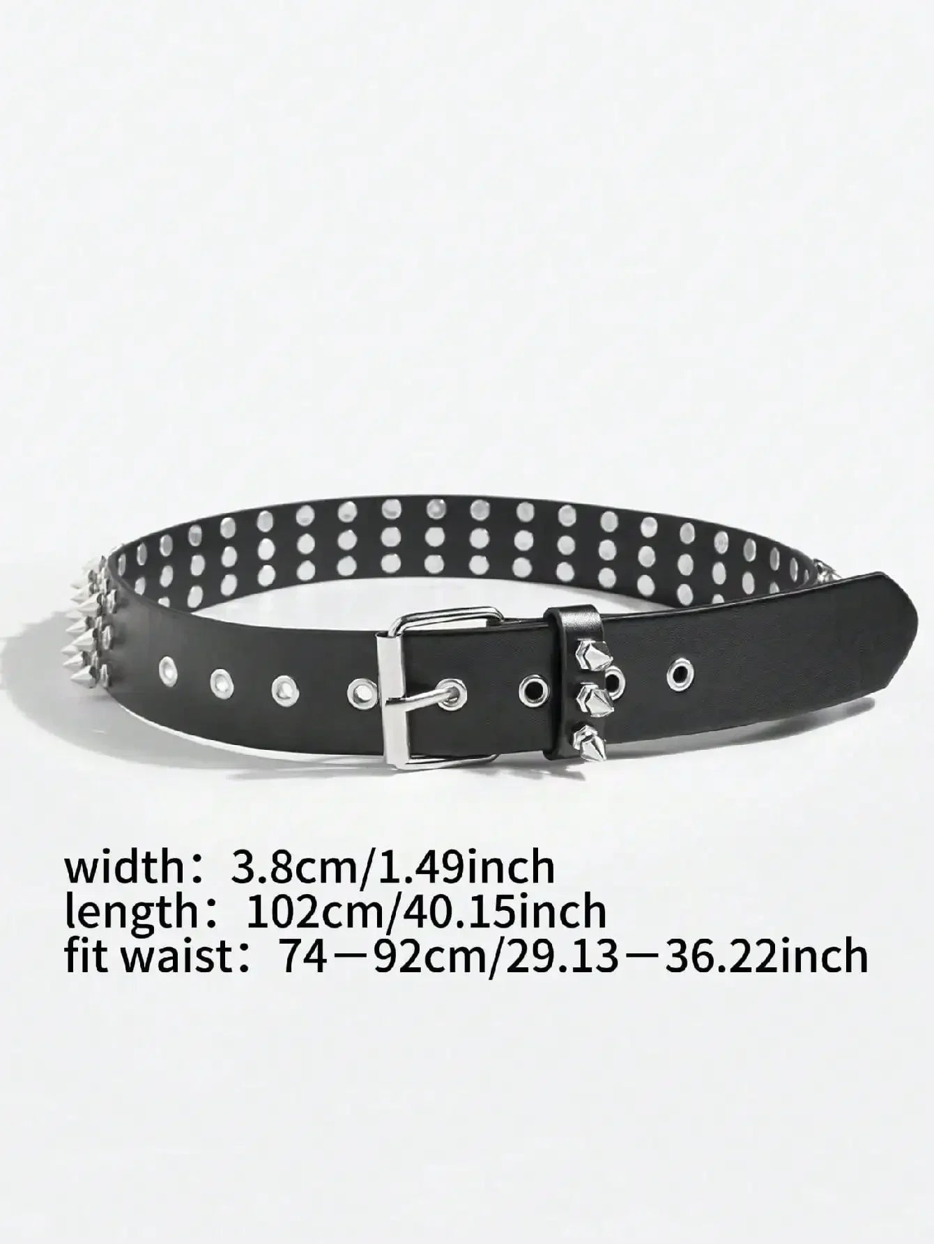 1pc Cool Punk Style Rivets Decorated Heavy Metal Dark Belt