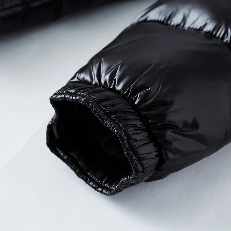 New Glossy Down Jackets Short Winter Hooded