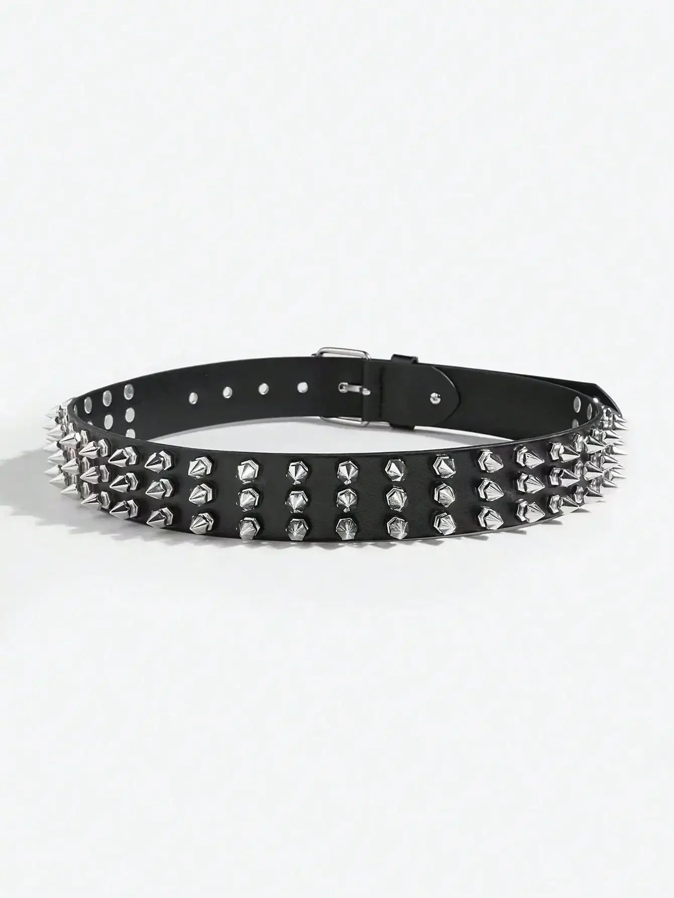 1pc Cool Punk Style Rivets Decorated Heavy Metal Dark Belt