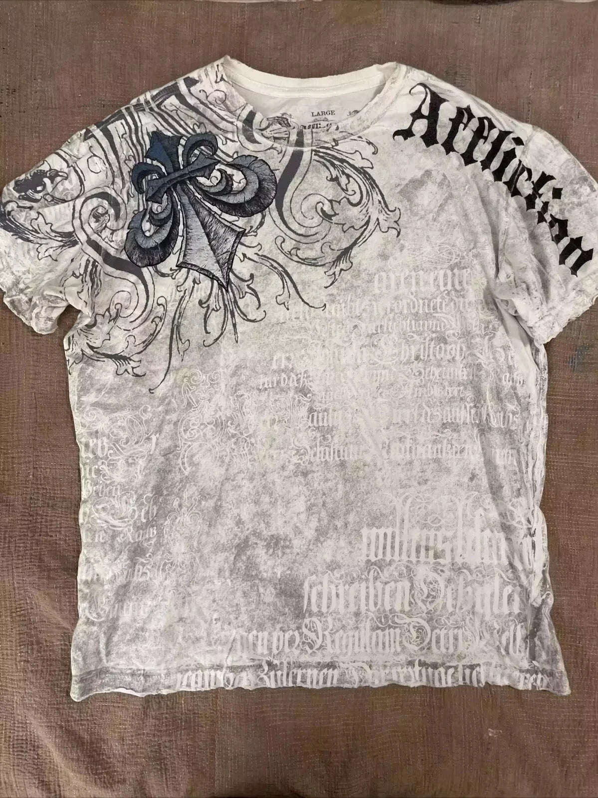 Men T-shirts Y2K Affliction Retro Women T-shirt Style Streetwear Tee Gothic Skull Cross Print Trendy Graphic Kid T-shirts