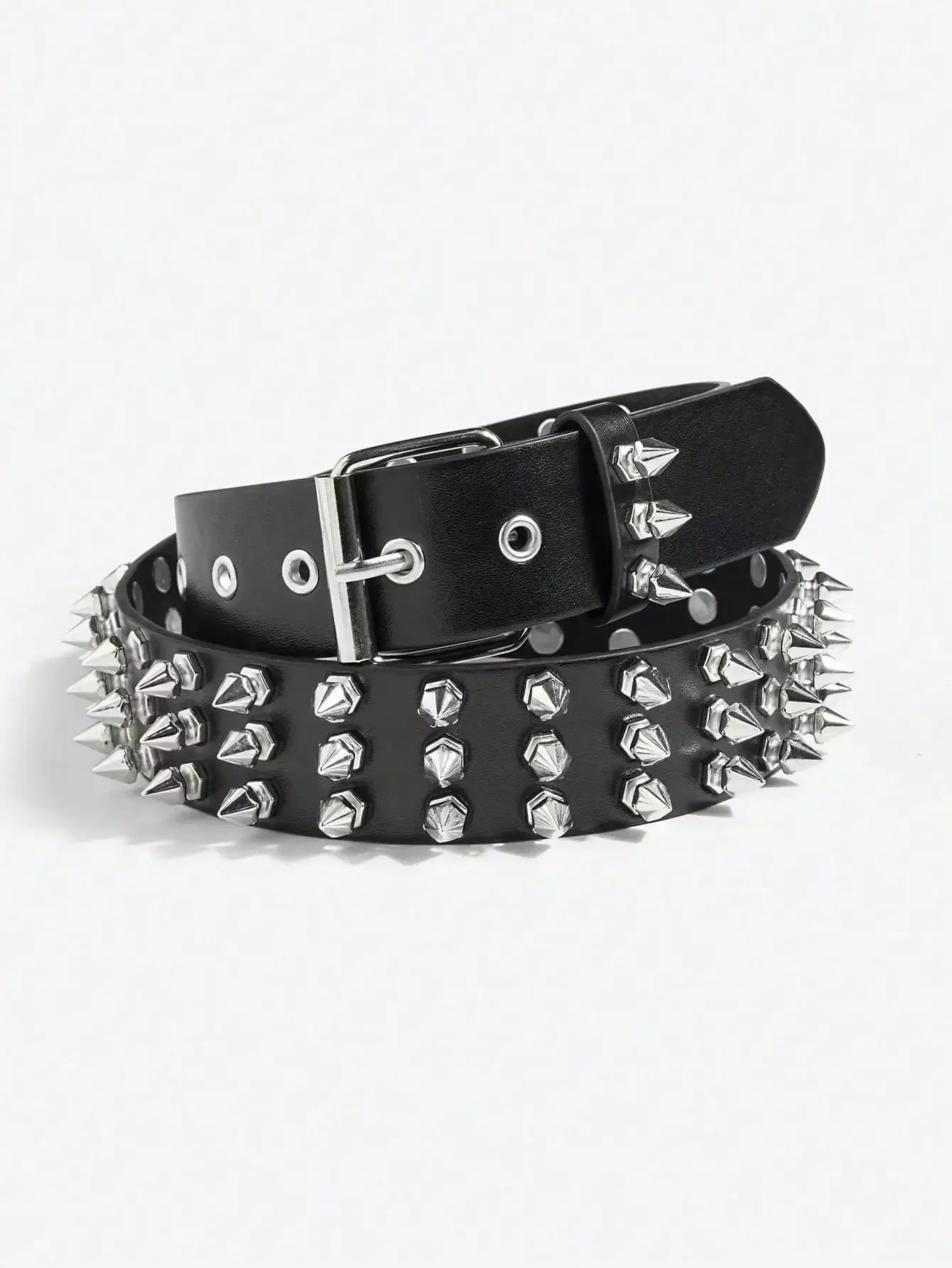 1pc Cool Punk Style Rivets Decorated Heavy Metal Dark Belt