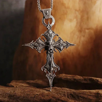 Dante Purgatory Cross Necklace Vintage Christian Passion Jesus Cross Pendant Male and Female Catholic Amulet Jewelry Gift