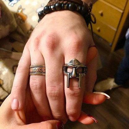 Fashion Hip-hop Rap MF DOOM  Mask Stainless Steel Ring Men's Gladiator Punk Jewelry Stainless Steel Men's Accessories Ring
