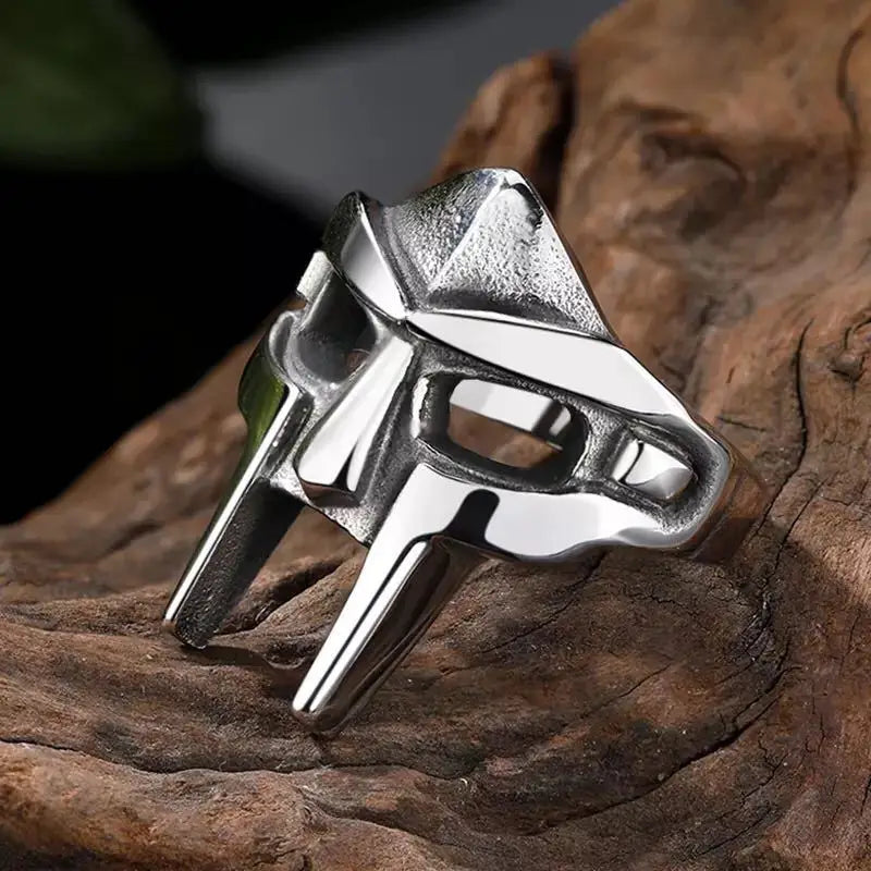 Fashion Hip-hop Rap MF DOOM  Mask Stainless Steel Ring Men's Gladiator Punk Jewelry Stainless Steel Men's Accessories Ring