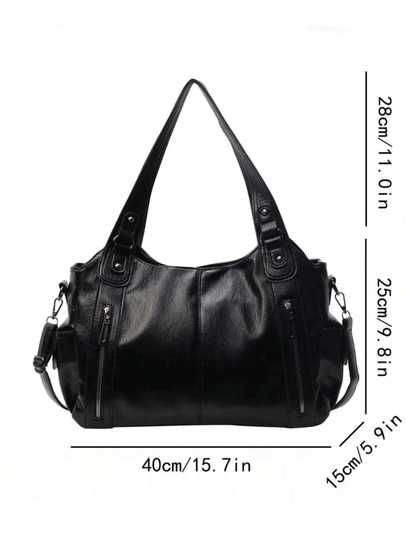 [Y2K Hot Bag] New Pu Leather Splicing Armpit Bag, Multi-Flap Pocket Pants Metal Buckle Crossbody Bag, Commuter Bag,