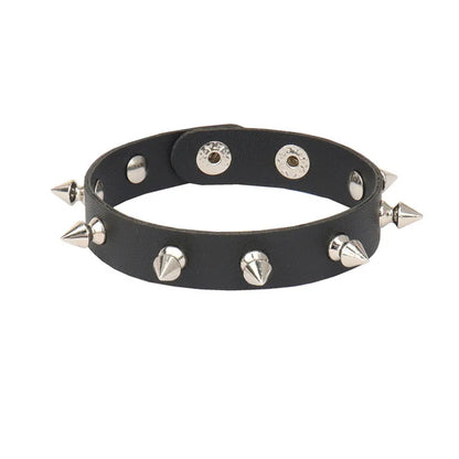 80s Leather Punk Bracelet for Men Women Wristband Goth Punk Rock Bracelet Cuff Bangle Unisex for Halloween Party Favors Accessor