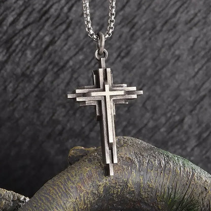 Dante Purgatory Cross Necklace Vintage Christian Passion Jesus Cross Pendant Male and Female Catholic Amulet Jewelry Gift