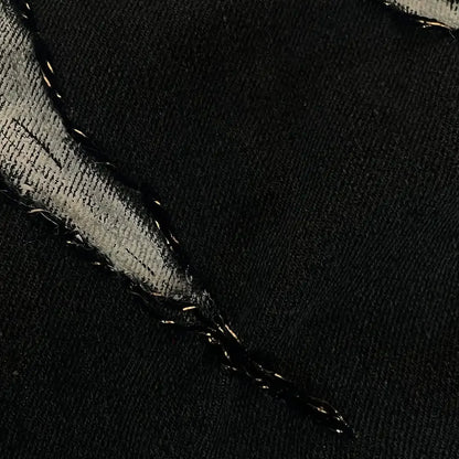 Y2K Fashion Baggy Jeans Goth Stripe Embroidery Straight Leg Pants Wing Hot melt Loose Denim Jeans Men Fashion Wide-Leg Trousers