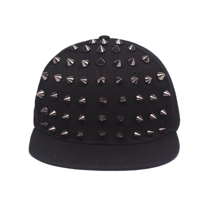 Men and Women's Rivet Flat Hat, Punk Rock, Hip Hop Stud Baseball Caps, Male, Female, Youth, Teenagers, Boys, Girls
